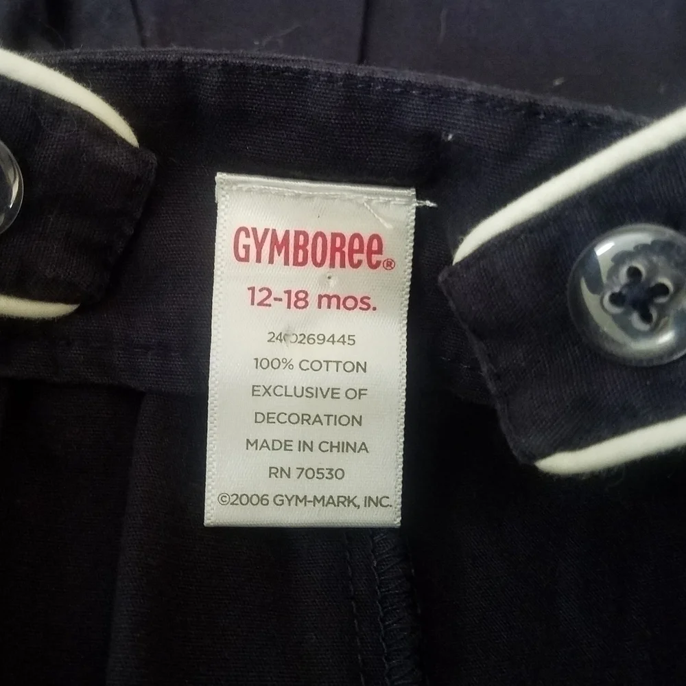 Gymboree Anchor Sailing Heart Navy Overall 12-18m